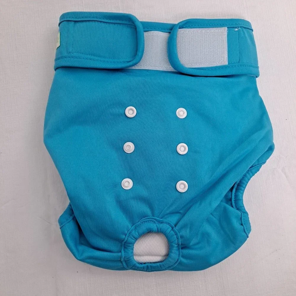 Dog Diaper Blue Washable snap back LARGE